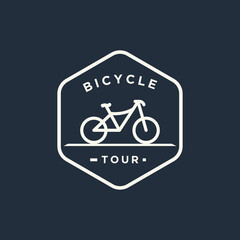 Vintage emblem bicycle tour logo template