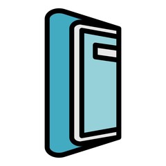 Foldable device icon. Outline foldable device vector icon color flat isolated