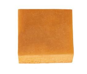 Caramel candies isolated on white background. Sweet  Caramel fudge top view.