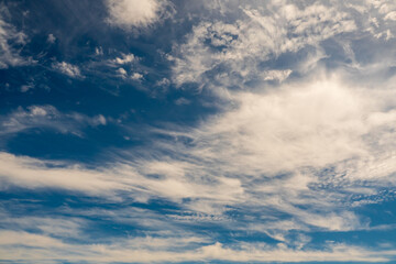 White cloudy sky. Nature background.