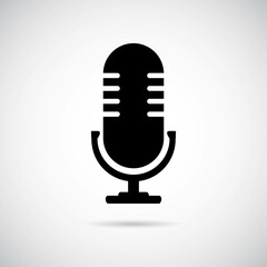 Microphone vector icon, Web design icon. Voice vector icon, Record. Microphone - recording Studio Symbol. Retro microphone icon