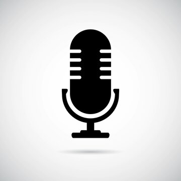 Microphone vector icon, Web design icon. Voice vector icon, Record. Microphone - recording Studio Symbol. Retro microphone icon
