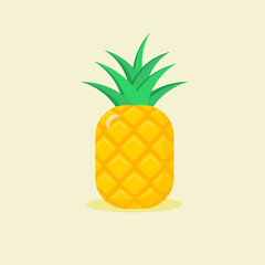 Pineapple one on a beige background. Fruit.