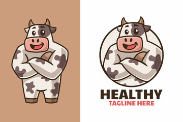Cartoon Cow Mascot Logo design