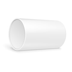 Mockup Cardboard Paper Tube Tubus Cilinder Box Container Packaging. Food, Gift Products. Illustration Isolated On White Background. Mock Up Template Ready For Your Design. Product Packing Vector EPS10