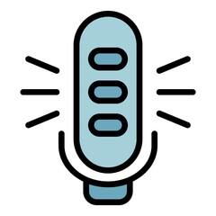 Studio microphone icon. Outline studio microphone vector icon color flat isolated