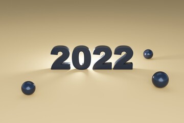 2022 on clean color abstract background.
