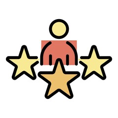 Star celebrity icon. Outline star celebrity vector icon color flat isolated