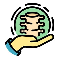 Spine care icon. Outline spine care vector icon color flat isolated