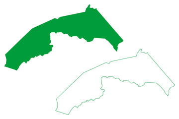 Fototapeta premium Antonio Goncalves municipality (Bahia state, Municipalities of Brazil, Federative Republic of Brazil) map vector illustration, scribble sketch Antonio Goncalves map