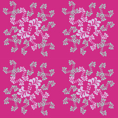 Freeform shapes arranged in beautiful groups, arranged on a pink background.