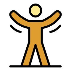 Morning exercise icon. Outline morning exercise vector icon color flat isolated