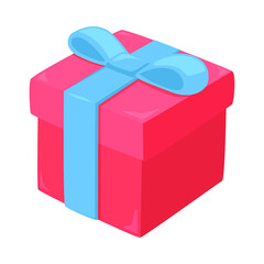 Gift Red Sign Emoji Icon Illustration. Present Celebration Vector Symbol Emoticon Design Clip Art Sign Comic Style.