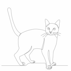 cat drawing by one continuous line