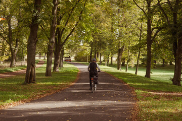 rowerzysta w parku