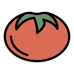 Tasty tomato icon. Outline tasty tomato vector icon color flat isolated