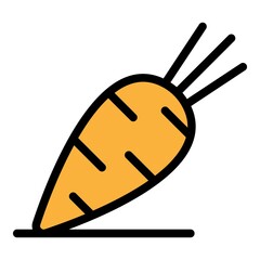 Tasty carrot icon. Outline tasty carrot vector icon color flat isolated