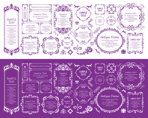 クリスマスをイメージしたフレームデザインのセット。アンティーク。ビンテージ。エレガント