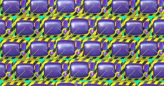 Minimal motion 3d art. Seamless animation pattern Retro TV. 4k video
