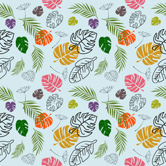 Flower and leave ,full color of natur, leave patterns, design