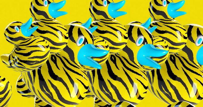Minimal motion design. 3d creative Duck animation  4k video