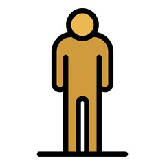 Suffer sad man icon. Outline suffer sad man vector icon color flat isolated