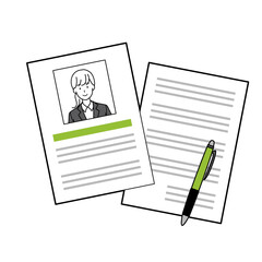 Illustration of a woman's resume.