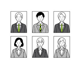 Illustration of male and female resumes.