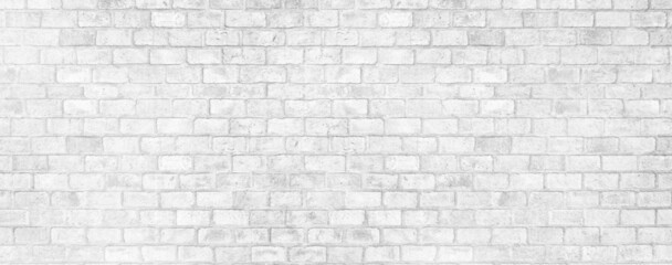 Fototapeta na wymiar White Gray Brick Wall Surface Texture Background
