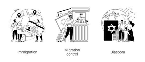 Residence permit abstract concept vector illustrations.