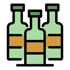 Medical bottle icon. Outline medical bottle vector icon color flat isolated