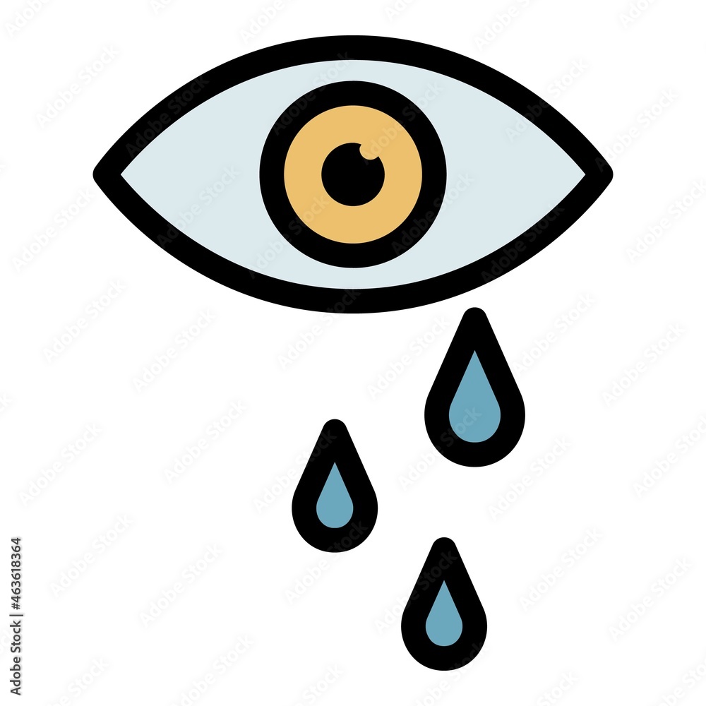 Sticker tears from eye icon. outline tears from eye vector icon color flat isolated - Stickers