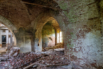 Fototapeta premium ruins inside an ancient Orthodox church