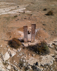 Khachkar cross stones at Aprank Monastery (Saint David's Monastery) Ruins, Erzincan Province, Turkey