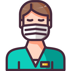 Male Nurse  line icon