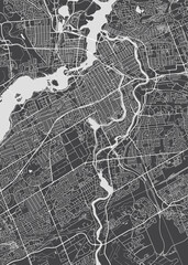 Stadtplan Ottawa, monochromer detaillierter Plan, Vektorillustration