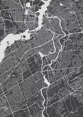 Fototapete Grau Stadtplan Ottawa, monochromer detaillierter Plan, Vektorillustration