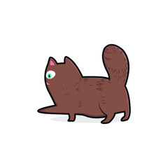 illustration of cute brown cat vector design