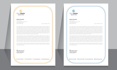 Letterhead format template, business style letterhead design template. Company letterhead template designs.