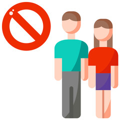 avoid crowds flat icon
