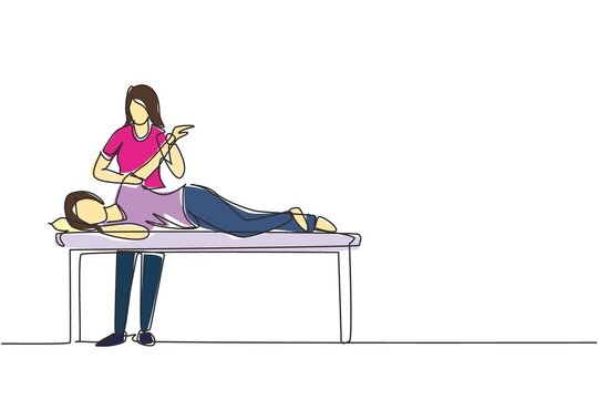 physiotherapist helping patient, line art style clip art preview