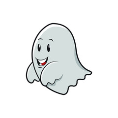 illustration of cute ghost vector design