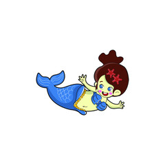 illustration of cute mermaid vector design