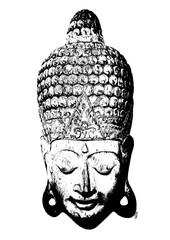 Buddha Face illustration black and white
