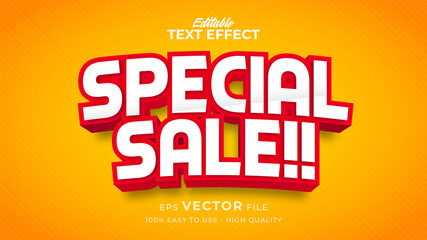 Sale banner editable text effect with comic style