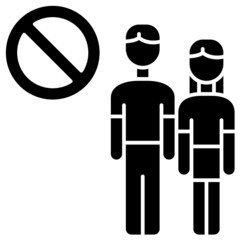 avoid crowds solid icon