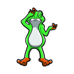 illustration of confused frog vector design