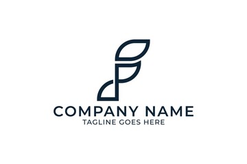 minimalist letter f logo design, abstract letter f logo design template