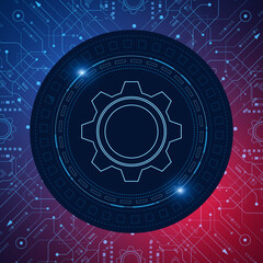 Obraz premium digital technology and engineering, digital telecoms concept, Hi-tech, futuristic technology background, vector illustration. 