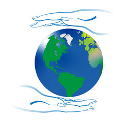 Planet schützende Hände Umweltschutz Klimaschutz